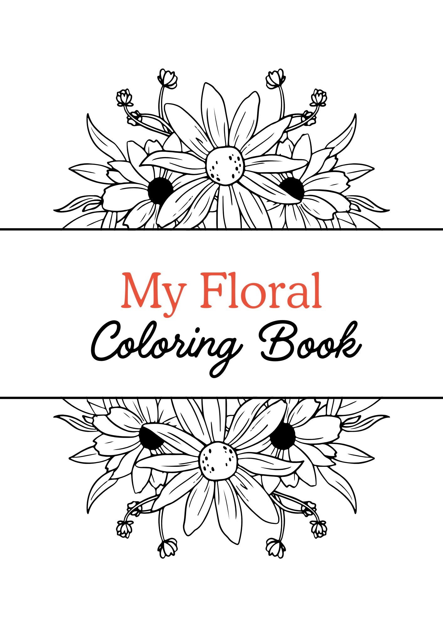 Flowers Coloring Book – Printable Digital Download