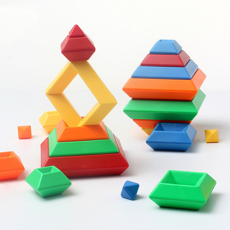 Rainbow Stacking Tower - Montessori Wooden Ring Toy for Sensory Learning & Fine Motor Skills