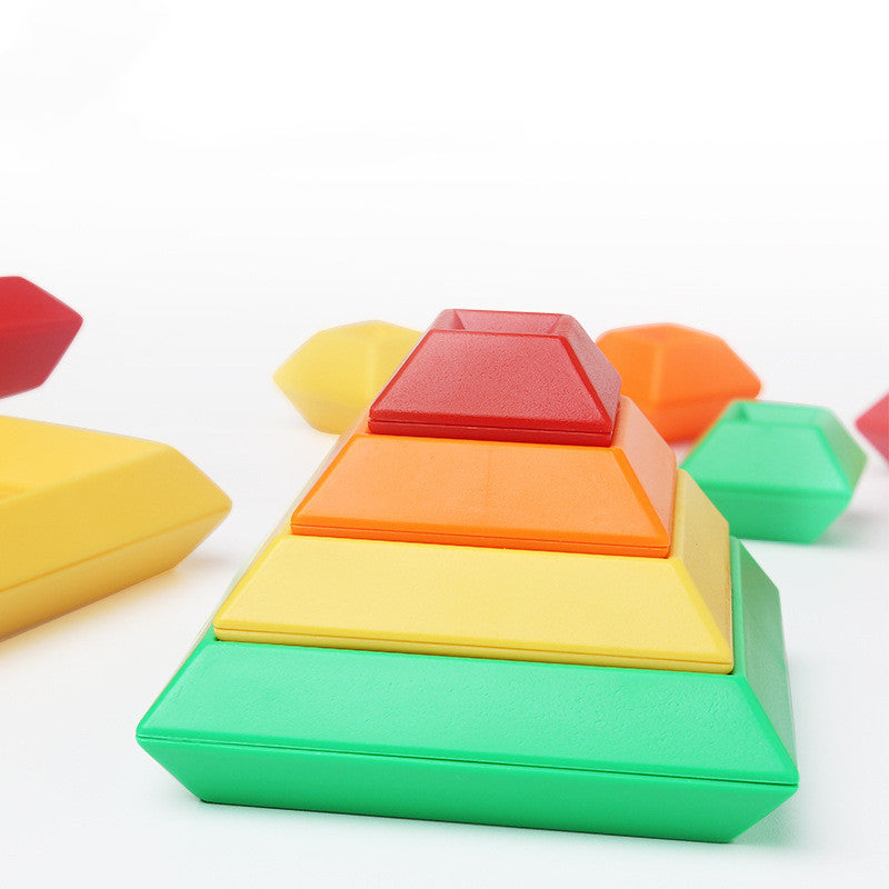Rainbow Stacking Tower - Montessori Wooden Ring Toy for Sensory Learning & Fine Motor Skills