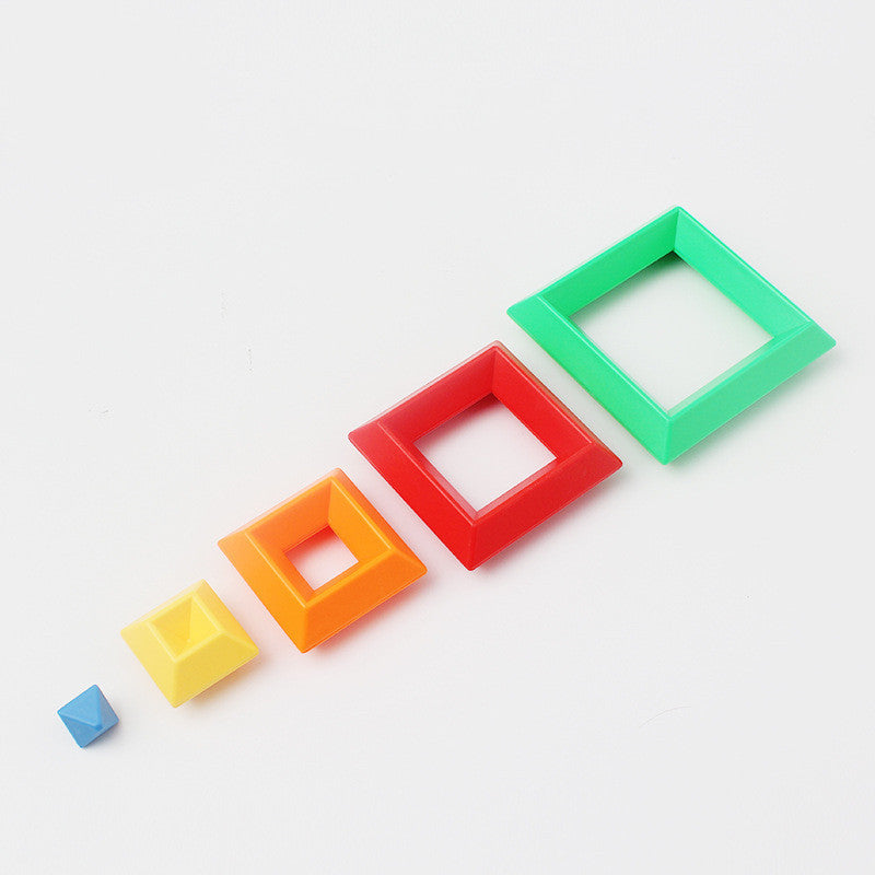 Rainbow Stacking Tower - Montessori Wooden Ring Toy for Sensory Learning & Fine Motor Skills