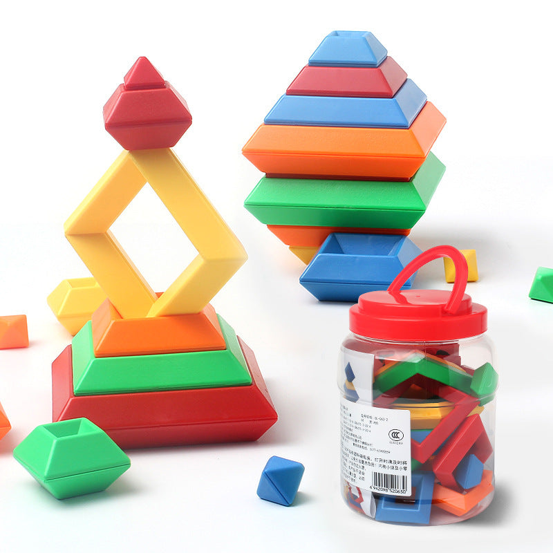 Rainbow Stacking Tower - Montessori Wooden Ring Toy for Sensory Learning & Fine Motor Skills