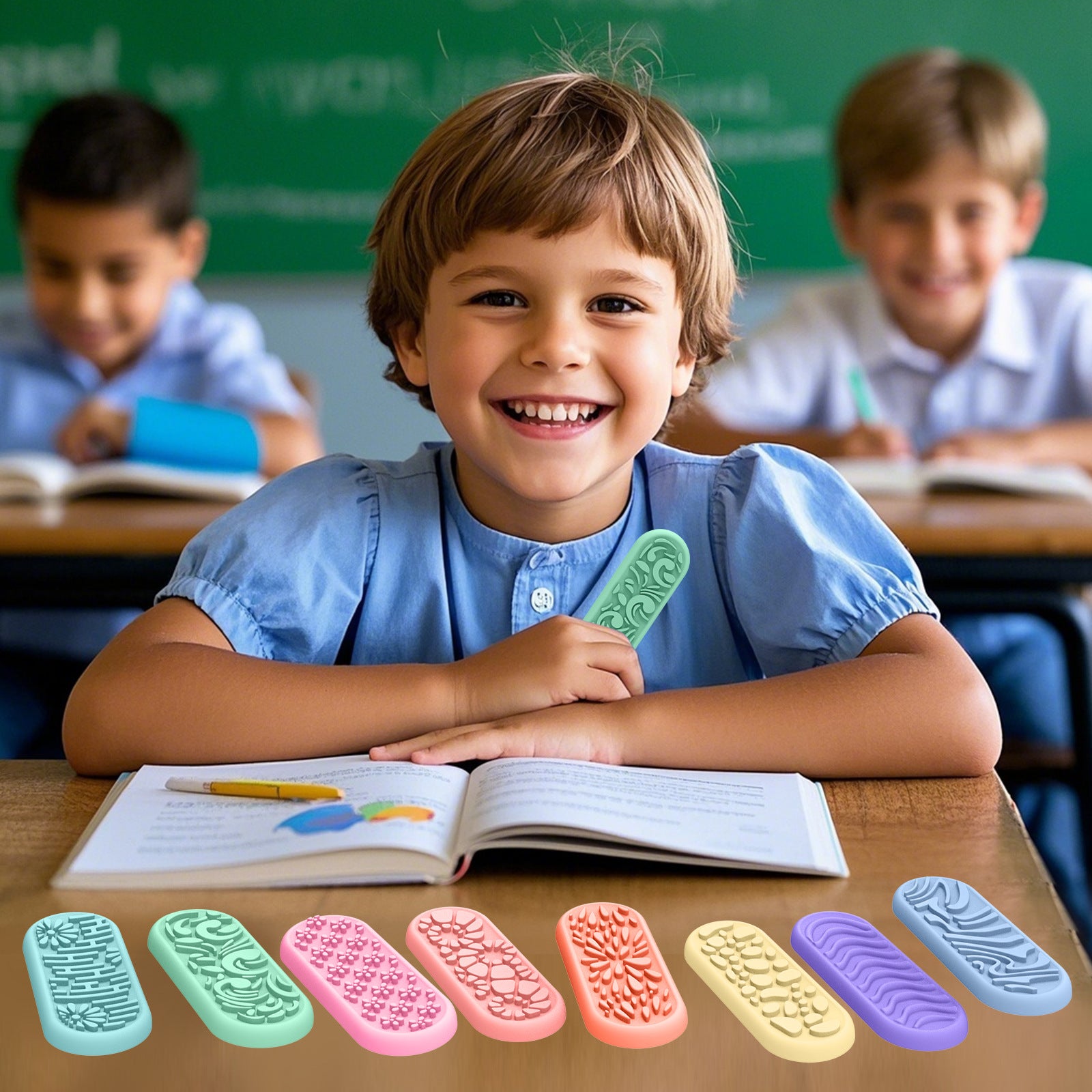 Sensory Suction Fidget Stones for Kids | Silicone Stress Relief Toy (8-Pack)