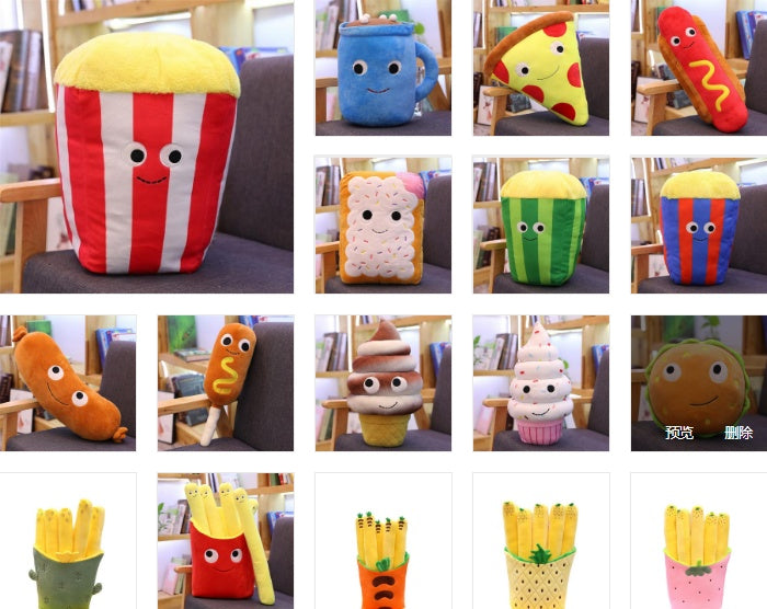Giant Food Plush Pillow – Soft Sensory Cushion Toy for Kids