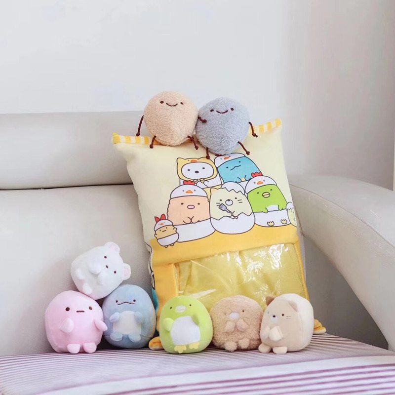A bag of corner bio stuffed toys