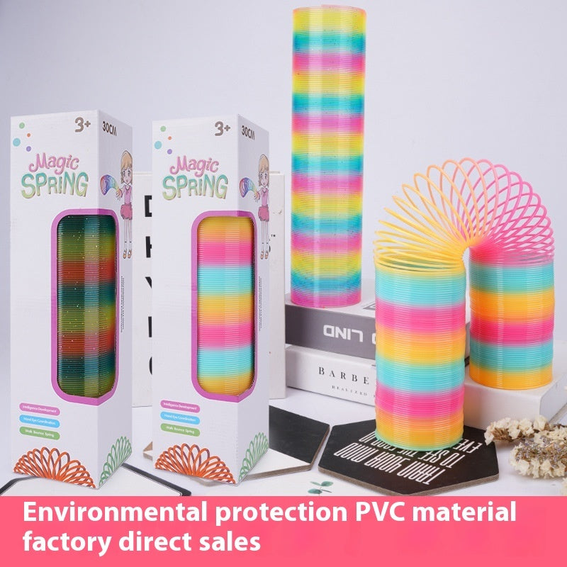 Magic Rainbow Sensory Spring Toy – Large Coil Circle for Kids