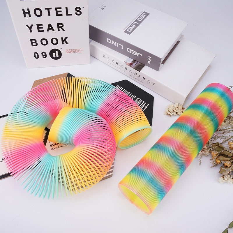 Magic Rainbow Sensory Spring Toy – Large Coil Circle for Kids